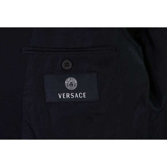 Versace Navy Blue Tonestripe Wool Mohair 2-Btn Suit by Zegna 44R - Picture 8 of 10
